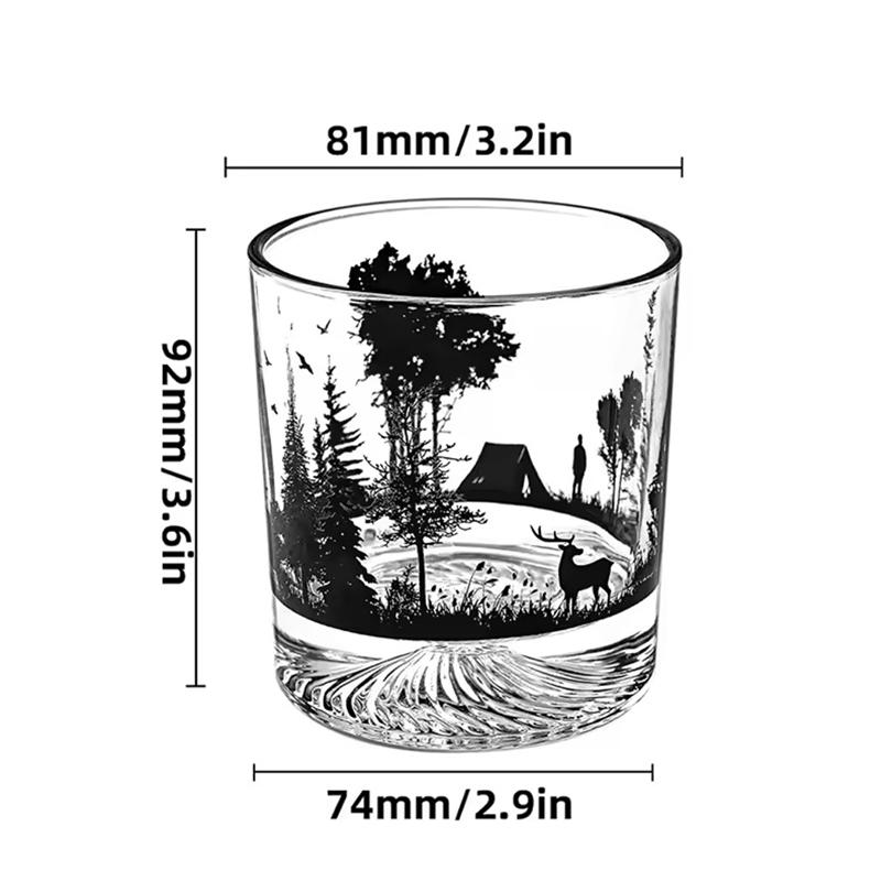 

300 мл 10,3 унции Бокал для виски высокого класса Силуэтный узор Стеклянный стакан Бытовой Креативный Бокал для вина Персонализированные Бокалы для коктейлей Бренди 300ml