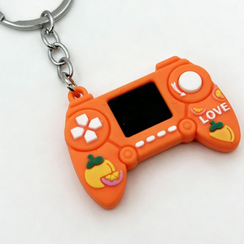 Playful Fruit Designs Gaming Keychain Creative Gamepad Keyring Lightweight PVC Key Holder Perfect For Accessories