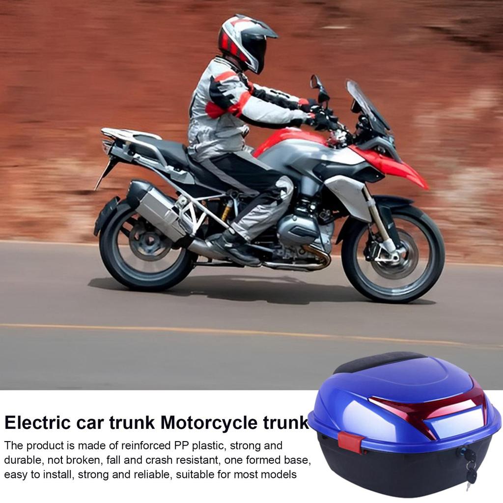 Motorcycle Trunk Box Motorbike Trunk Storage Top Carrier Ergonomic Case Ergonomic Luggage Case With Built-in Base For Storing