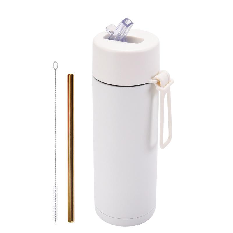 650Ml Sports Kettle Portable Silicone Handle Straw Water Cup Meidakou Stainless Steel Thermos Cup