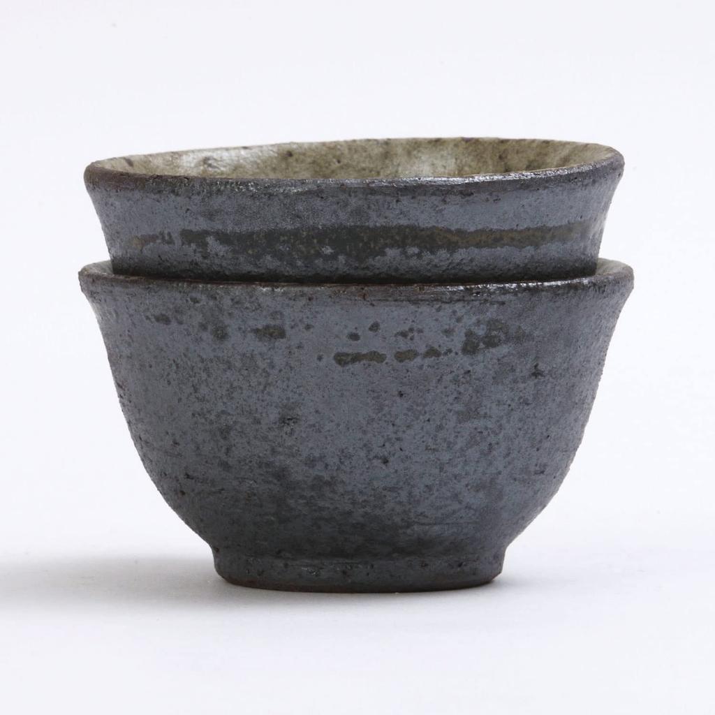 Yamasho Pottery Teapot and Teacup Shigaraki Tea Ink Blue Set, Ware, Sumi-iro, Two-Person Set, Sum-3,