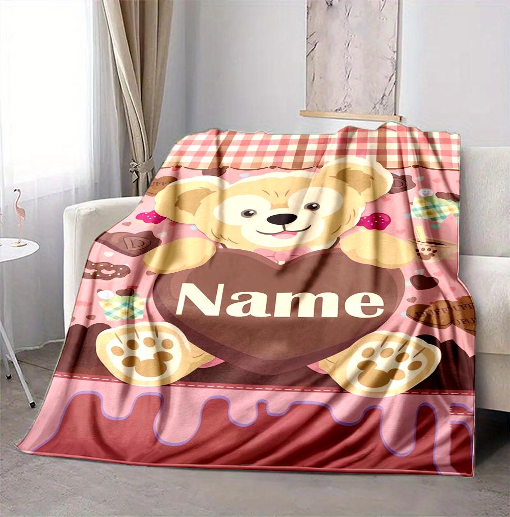Custom Name Rabbit Dreams Flannel Blanket Throw Blanket Soft Warm Sofa Bed Decor Unique Gift