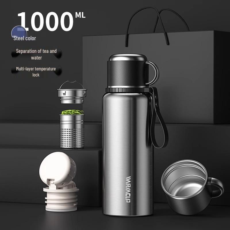Men's Large Stainless Steel Insulated Mug, 2023 Edition - Portable Tea & Water Kettle Cup.