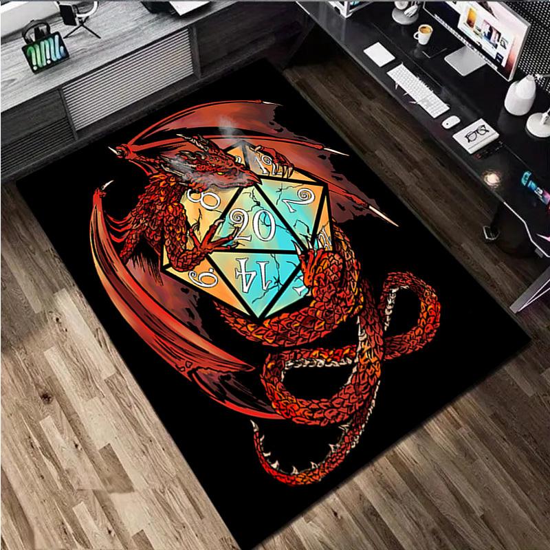 1Pc Dungeons Dragons Rug - home decoration Carpet For Living Room Bedroom Flooring Computer Chair Area Rug