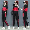Autumn and Winter Sports Suit Women's Casual Korean Style Loose Slim Hooded Sweatshirt Large Size Two-piece Set