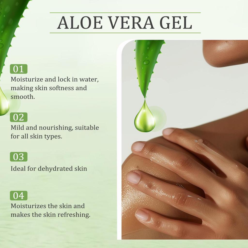 Aloe Vera Gel-Brightens Evens Skin Tone-Rich In Vitamins, Minerals And Enzymes-Suitable For All Skin Types, 200g