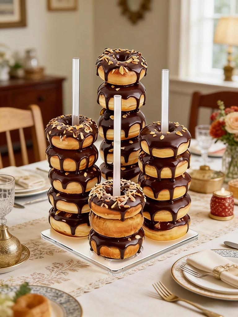 Acryl-Donut-Ständer mit Lazy Susan Drehteller für einfachen Zugriff Rotierende Anzeige Geeignet für Hochzeiten Geburtstage