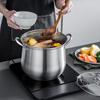 304 Rustfritt Stål Høy Suppekjele Overløpssikker Design Stor Kapasitet Kokekjele Hjem Kommersiell Bruk Flerbruks Kokekar Induksjonsklar Holdbar