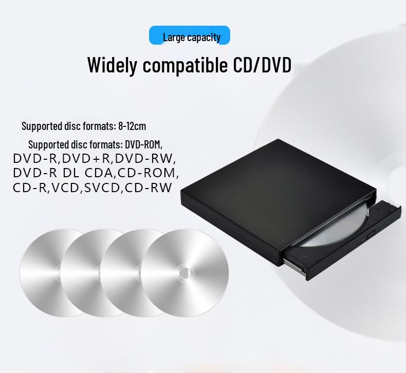 USB 2.0 External Optical Drive: Read/Write DVD & CD Burner for Computers
