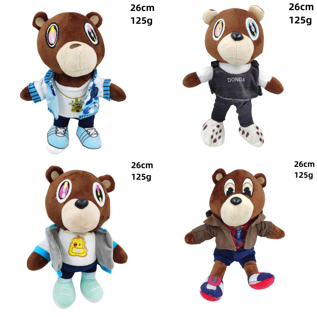Adorable Kanye Teddy Bear Plush Toy Soft Crystal Velvet Stuffed Doll Collectible