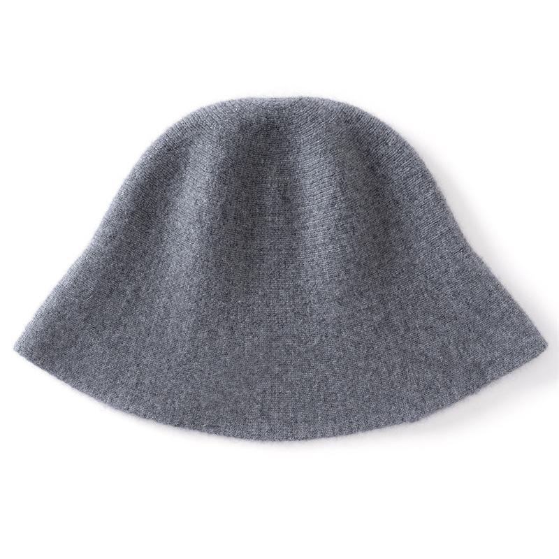 Soft Waxy Cashmere Hat Autumn and Winter New Women's Casual Ear Protection Stack Hat Fashion Knitted Hat Solid Color Bucket Hat