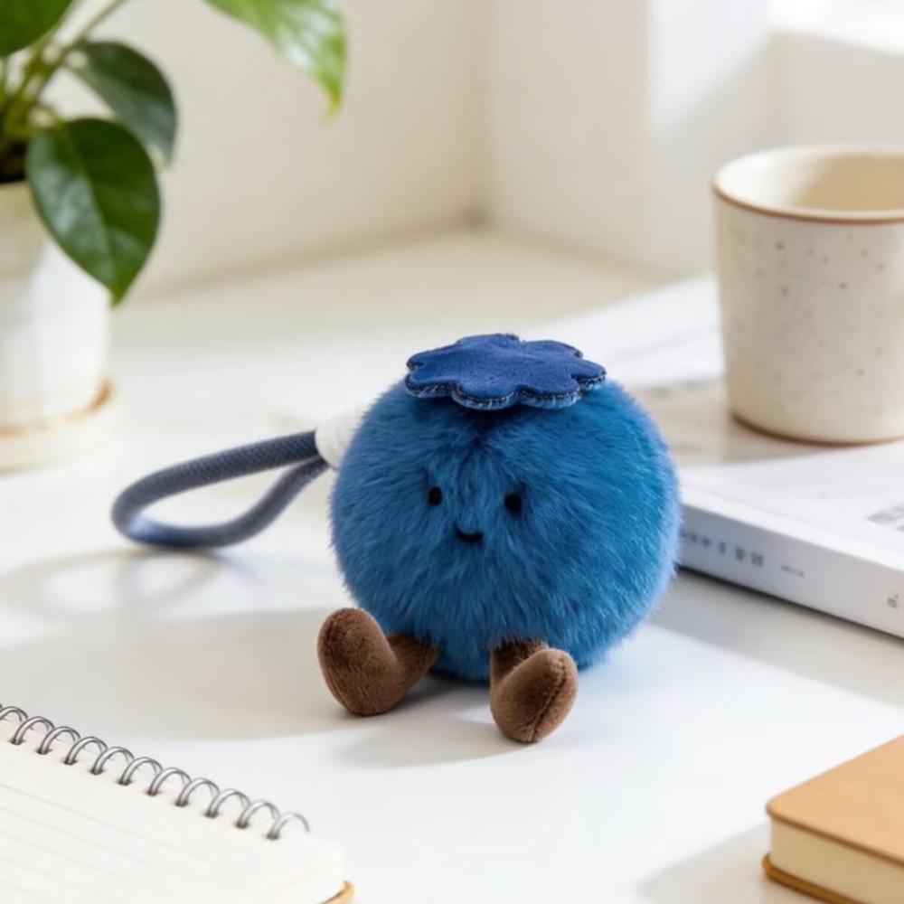 Simulation Blueberry Blueberry Plush Keychain Soft Blueberry Plush Bag Charm Bag Decor