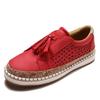 Large Size New Casual Single Shoes Women's Shoes Hollowed Out One-pedal Fringed Low-top Daily Round Head Lazy Shoes