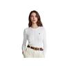 Polo SS23 Solid Color Logo Embroidered Cable Knit Sweater Women Sweater White 211747397002