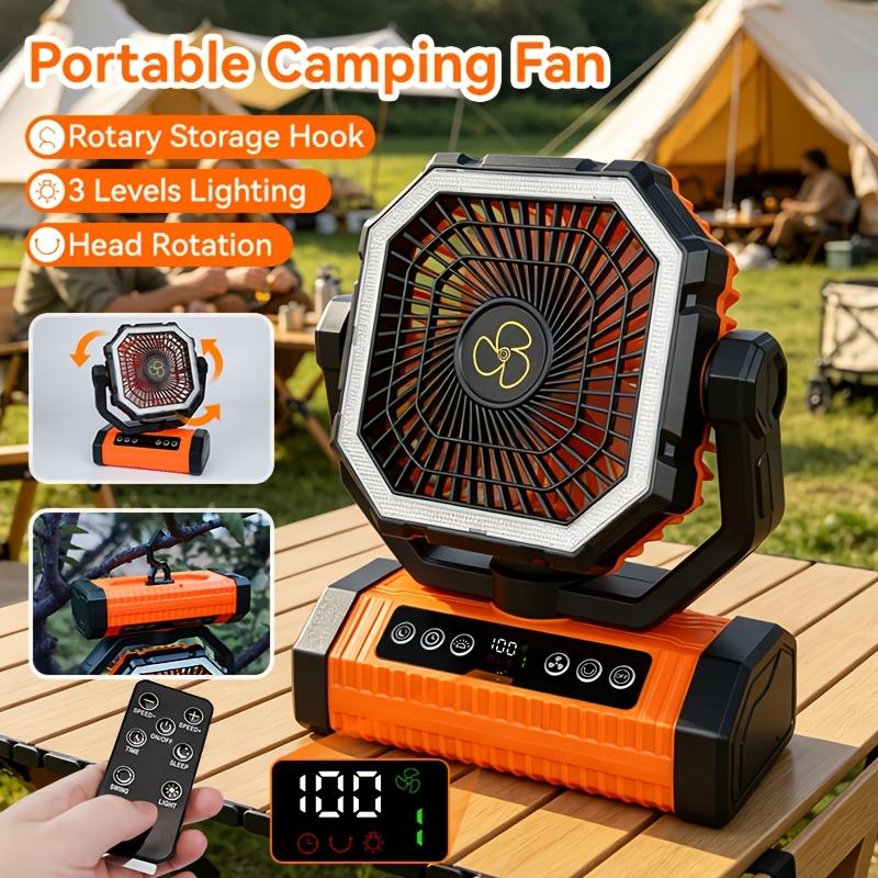 Portable Camping Fan with LED Lantern 20000mAh Rechargeable Outdoor Tent Fan with Remote Control