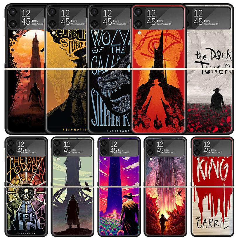 Stephen King The Dark Tower Black Cover for Samsung Galaxy Z Flip 7 6 5 4 3 5G Phone Case Flip7 Flip6 Flip5 Flip4 Flip3 Pattern