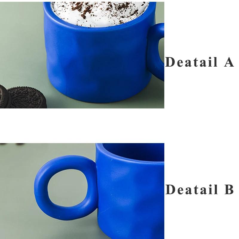 400ML Nordic Ceramic Coffee Mug Creative Handmade Multiple Colors Cup Ring Handle Ceramic Mugs For Coffee Porcelain Mug Beer Cup