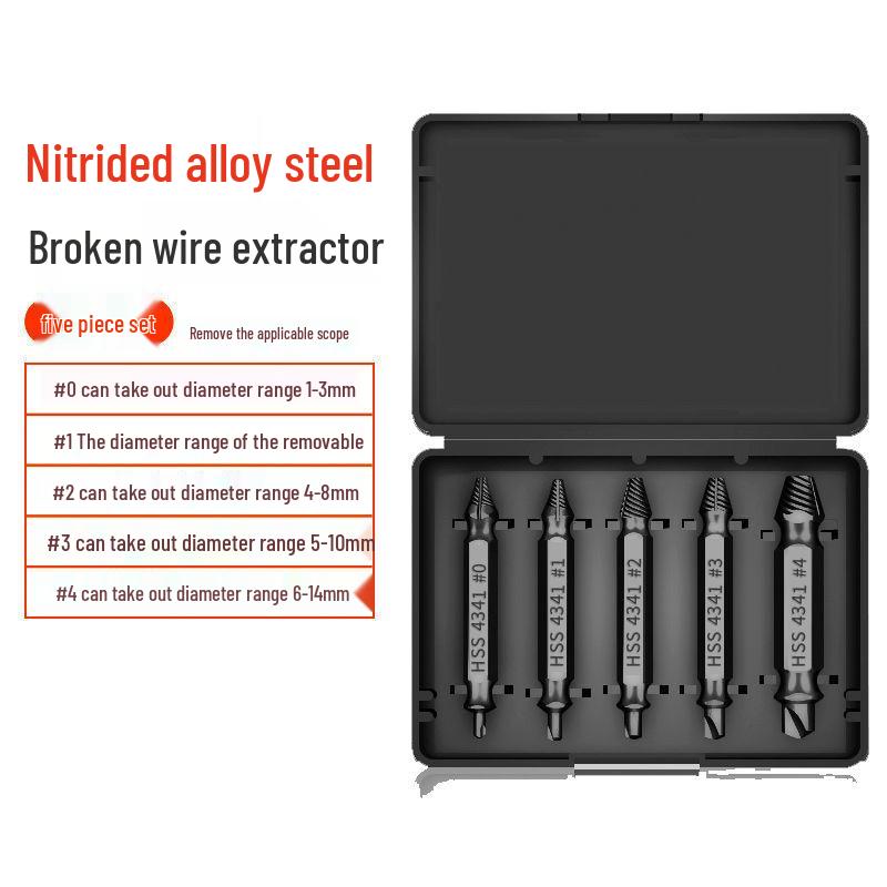 High-Speed Steel Double-Ended Screw Extractor Set 4341