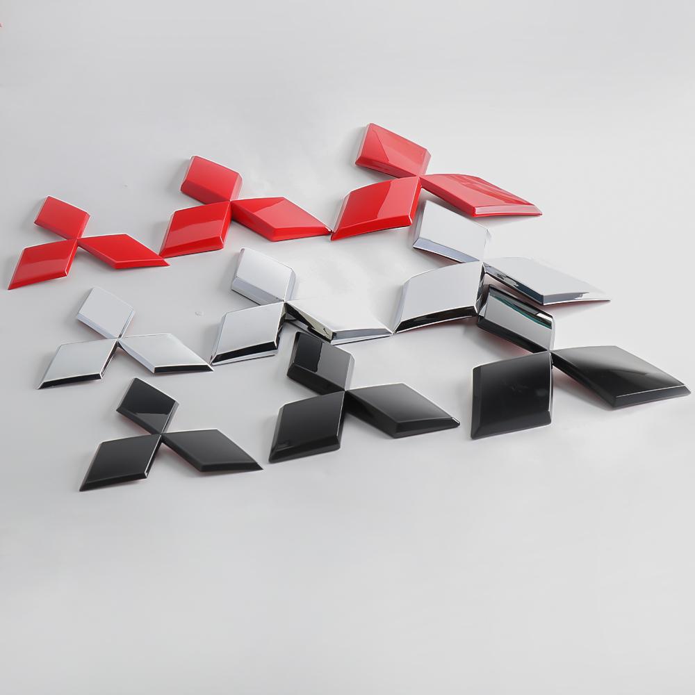 Adesivo de Logo 3D ABS para Grade Frontal, Porta-malas, Volante de Carro Para Mitsubishi Lancer Lancer EX Galant ASX Outlander Pajero Eclipse