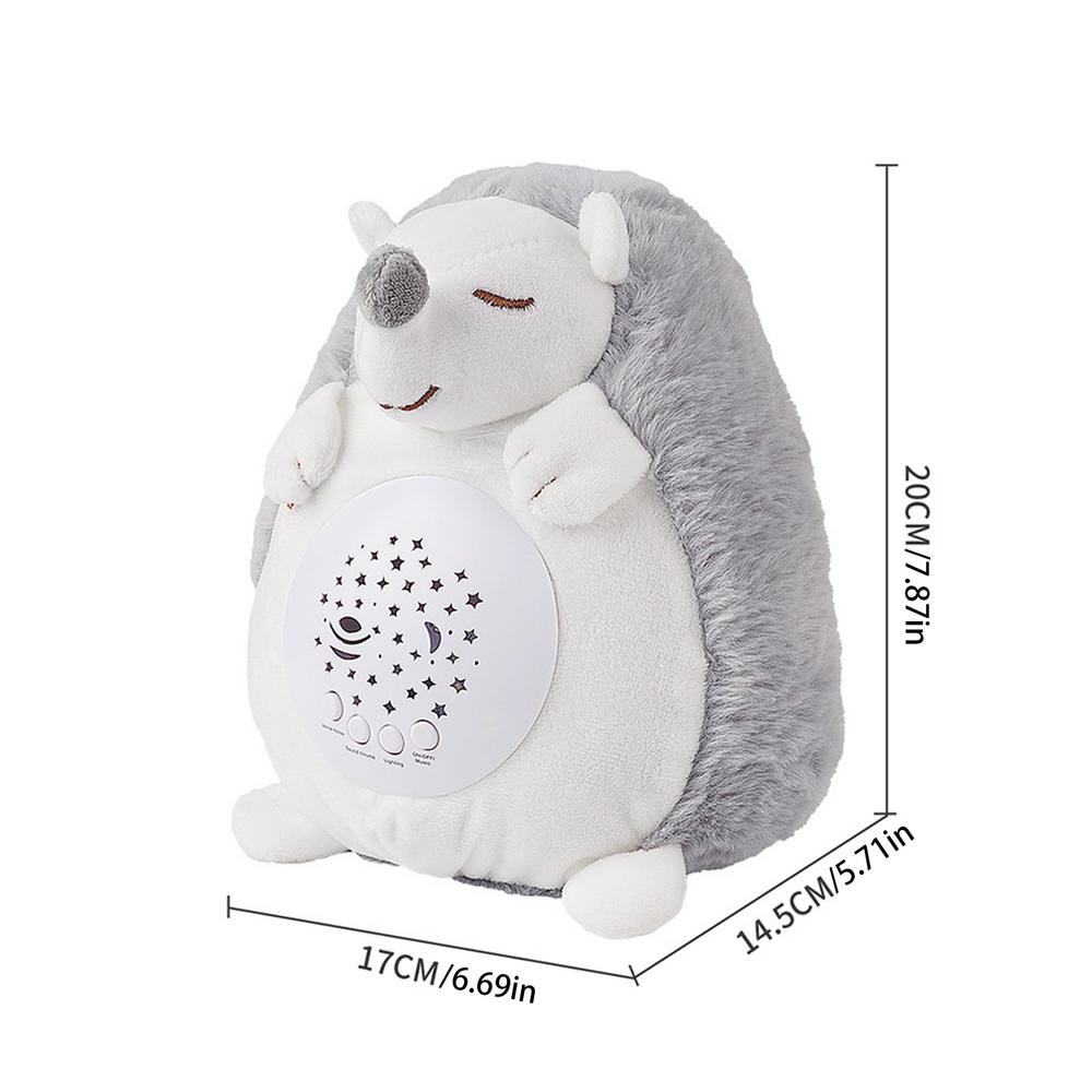 Kid Sleep Soother Pillow Newborn Sleep Aid Sound Machine Starry Projector Stuffed Animal Plush Toy Musical Soother Plush Cuddly