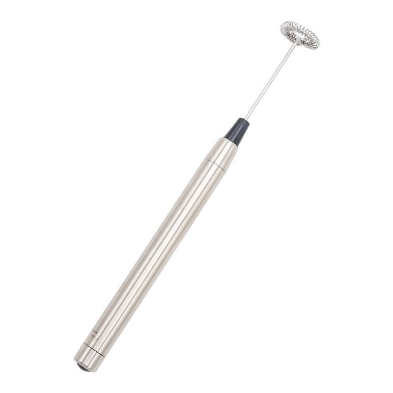 Handheld Stainless Steel Milk Frother With Stand For Coffee And Latte Art
