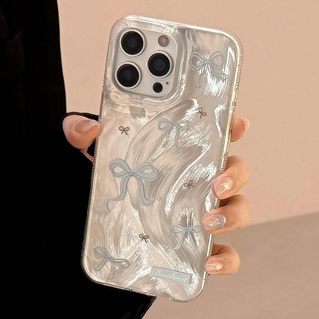 Glitter Bow Phone Case for iPhone 17 16 15 14 13 Pro Max, Cute Rhinestone Bowknot Shockproof Cover, Aesthetic Girly Protective Case