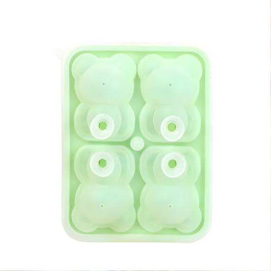 Silicone Ice Tray Cute Bear Shape Ice Mold Easy Release Ice Cube Maker for Coffee Milk Tea Juice Chocolate Jelly Soap Mold for Party Family