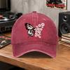 Butterfly Daisy Vintage Baseball Cap Unisex Washed Cotton Hat for Outdoor Sports Daily Wear