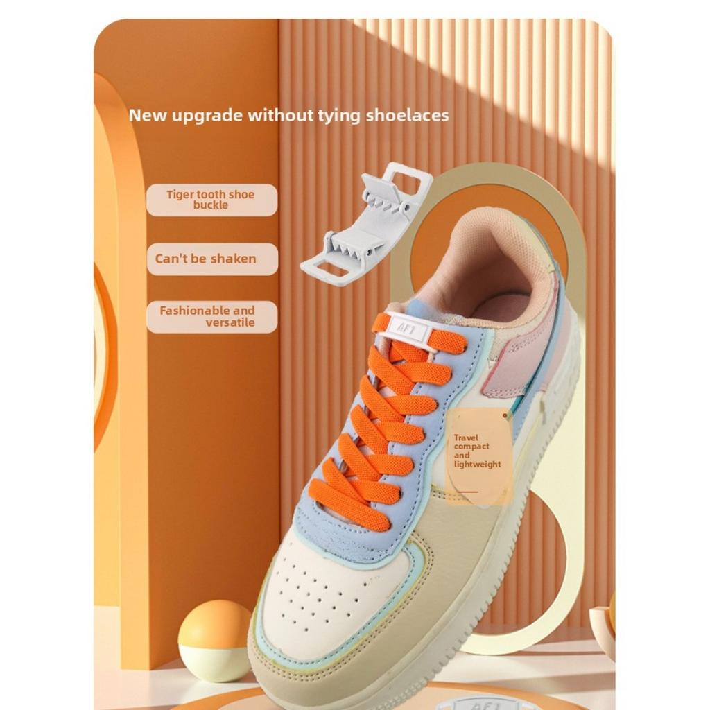 Leniwe sznurówki, Zakrzywione ząbki, Elastyczna klamra, Bez wiązania, Bez sznurowania, Elastyczne akcesoria do butów