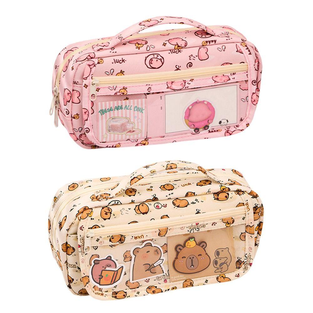 Capybara Pencil Case Six Layers Stationery Pouch Portable Pen Bag  Back To School Gift
