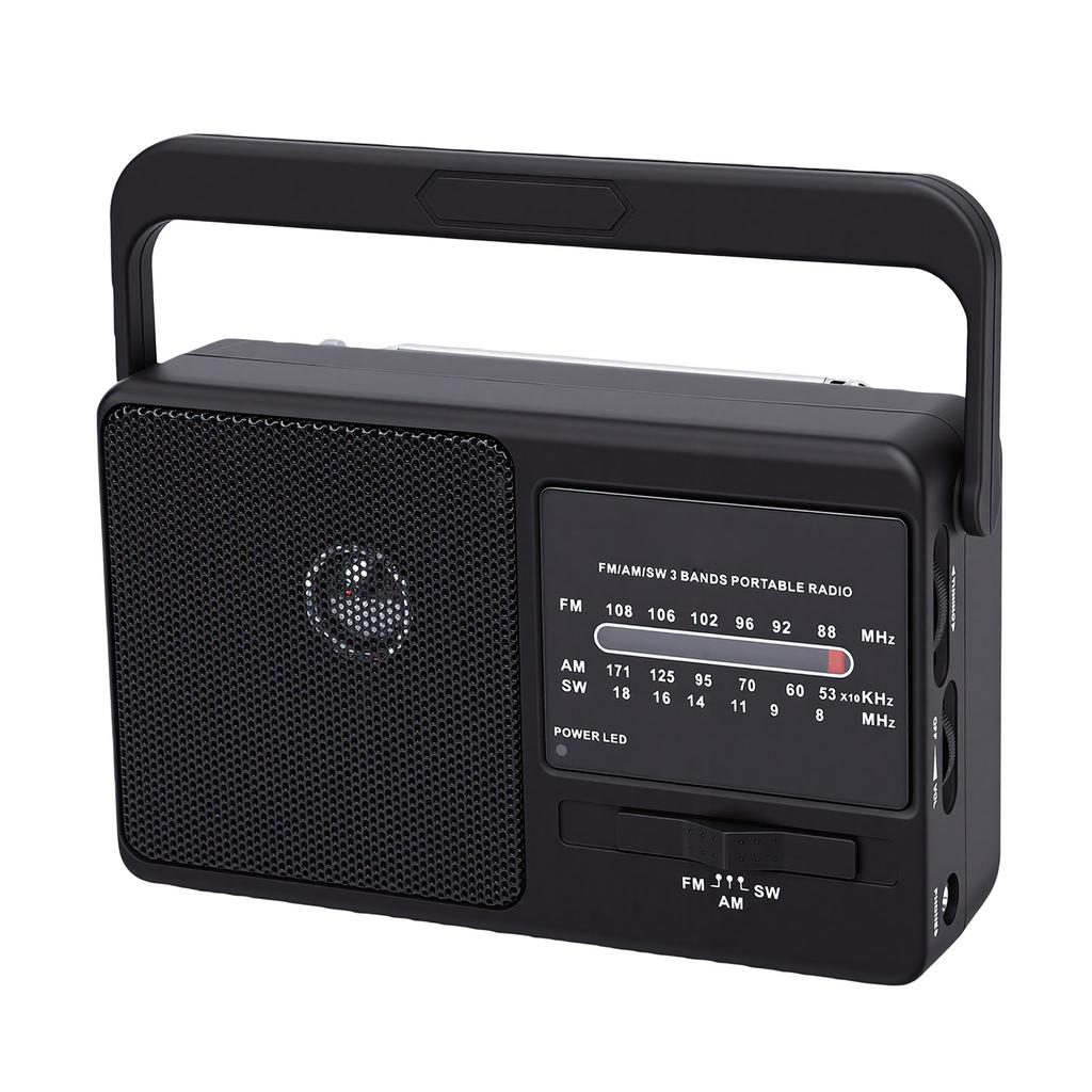 Portable Radio AM FM SW Compact Emergency Radio with Telescopic Antenna for Fishing Camping