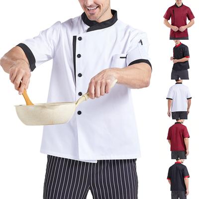 Unisex Strickjacke - Knopf Kurzärmelige Kochuniform
