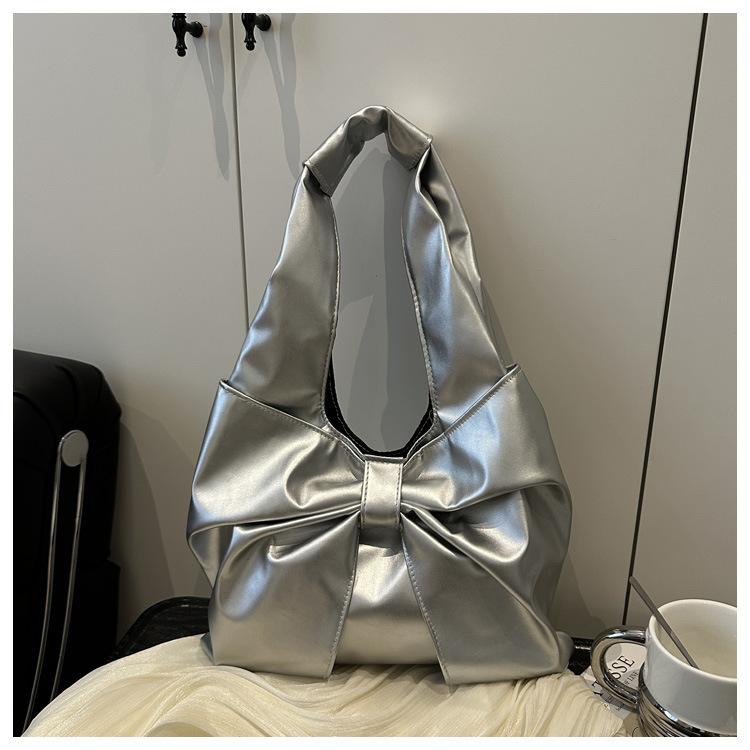 New Fashion Women's Bowknot Design Minimalist Chic Large Capacity Armpit Single Shoulder Bag