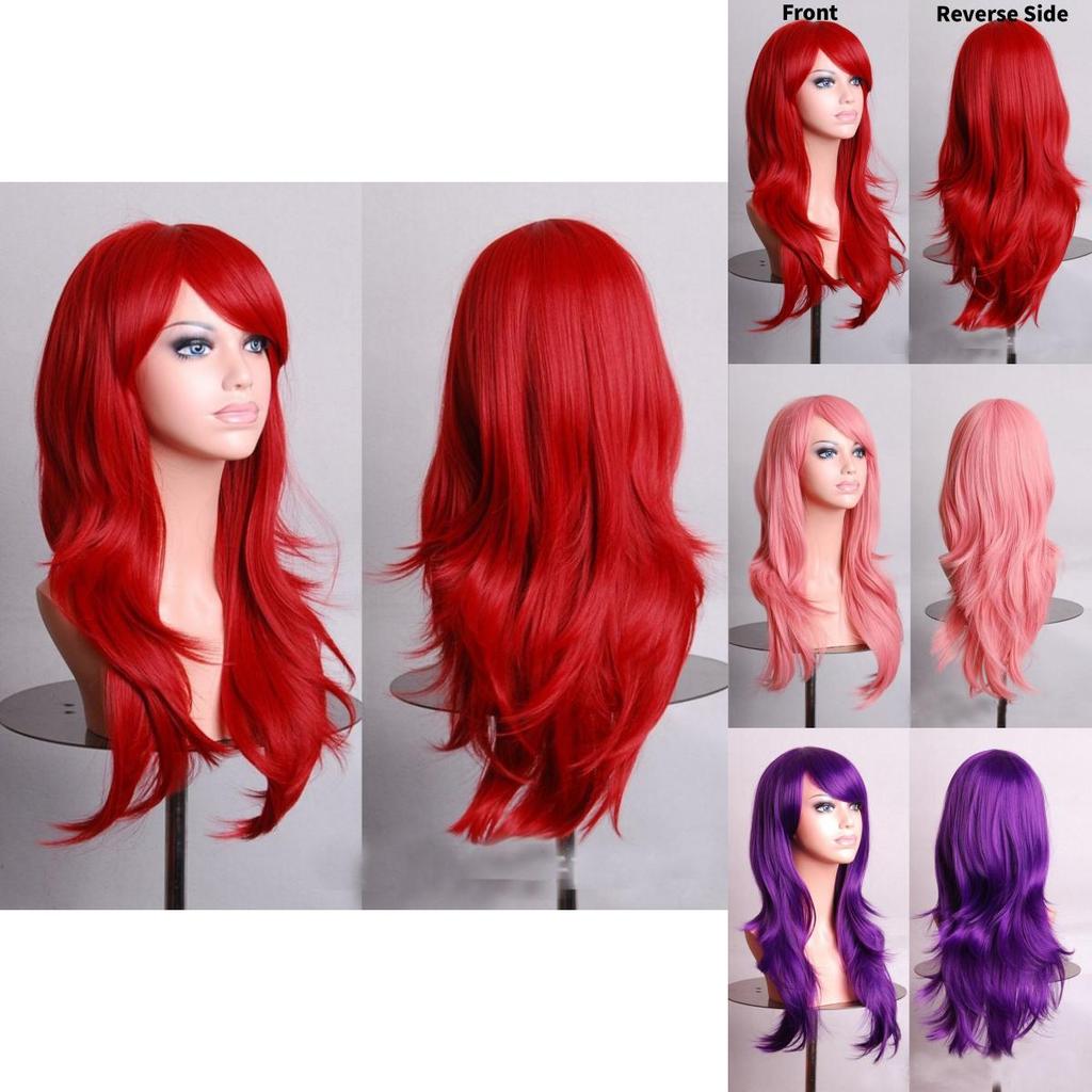 Cross Border Anime Cosplay Wavy Wig With Heat Resistant Fiber For Women
