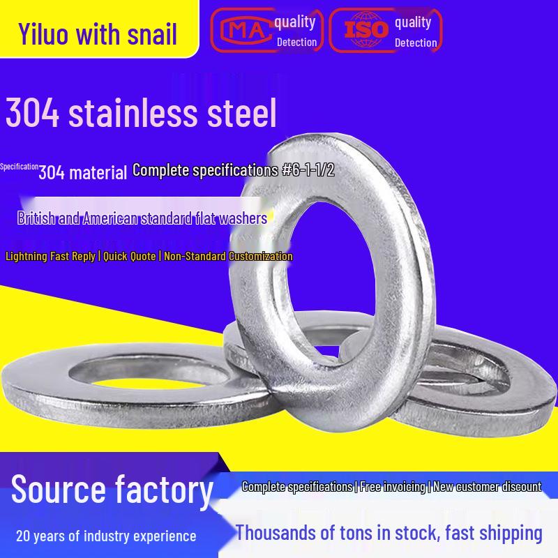 304 Stainless Steel Thickened Round Washer, US/UK Standard, M12 Flat Gasket #4