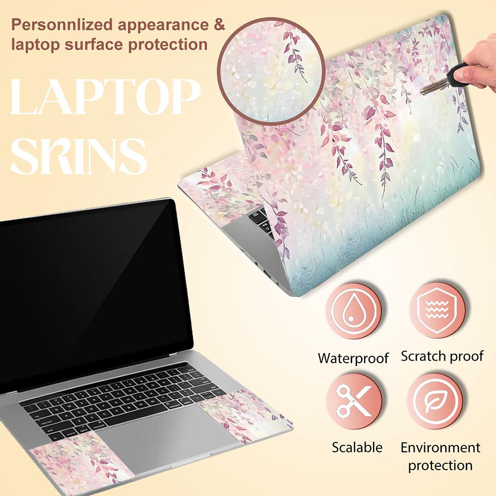 PVC Sticker for Laptop Leaf 90~270x120~380mm 3pcs/set