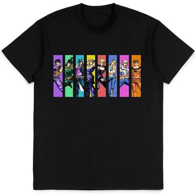 JoJo's Bizarre Adventure Shirt Merch Manga Poster T Shirt Men Kids Women 3D Print t-Shirts Cotton Black Tee Shirt