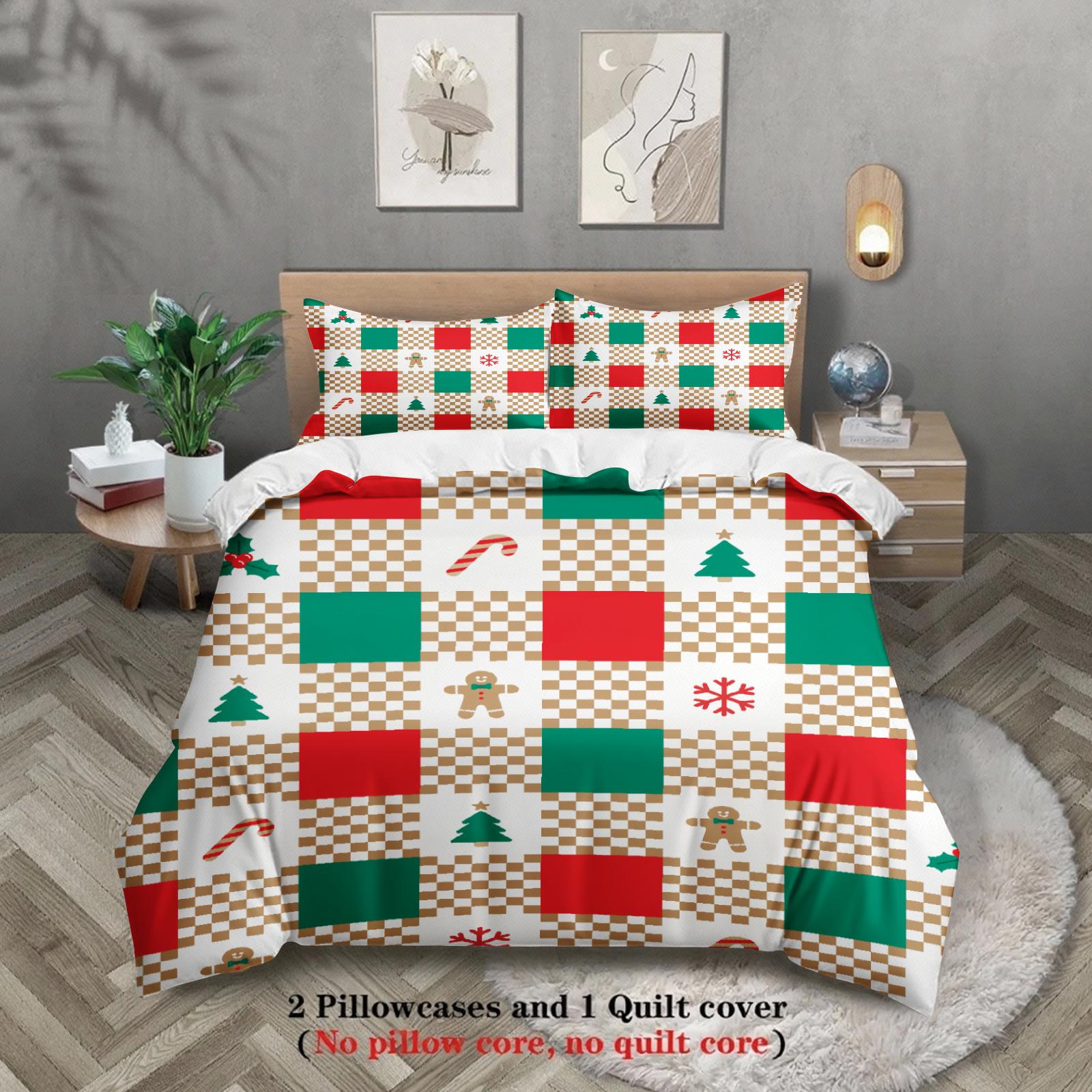 

2026 Christmas Bedding Set New Year Duvet Cover Set Soft Single Twin Size Home Decor Christmas Gift For Kids Women Home Decor EU single 135x200cm