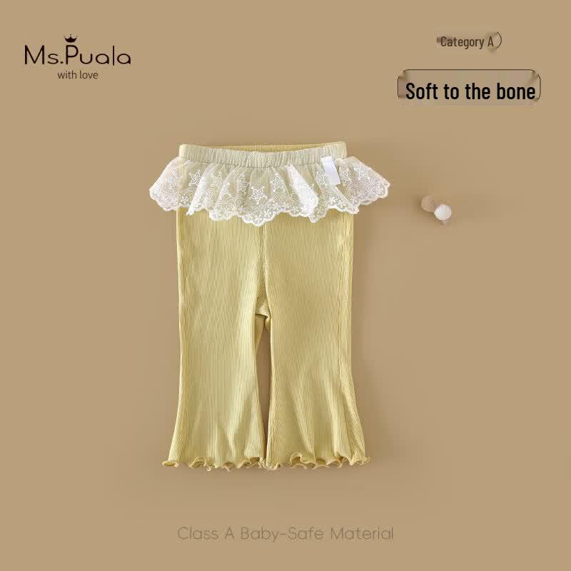 MS.PUALA Summer Blossom Infant Girls Lyocell Capri Leggings 73cm