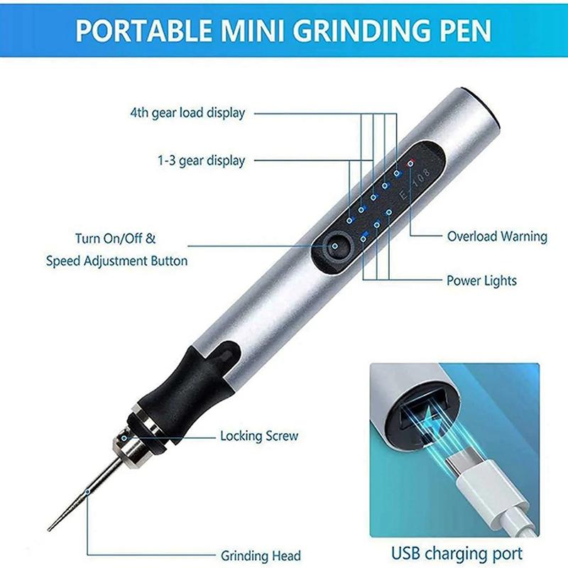 USB Customizer Επαγγελματικό Στυλό Χάραξης 30 Μύτες Εργαλείο Χάραξης Για Μέταλλο Ξύλο Γυαλί Και Πλαστικό Φορητό Στυλό Χάραξης