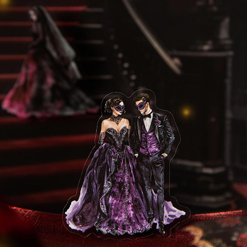 25sheets Gothic Prom Series Dark Style Scenery Stickers Handbook Material Decorative Stickers DIY Scrapbook Journal