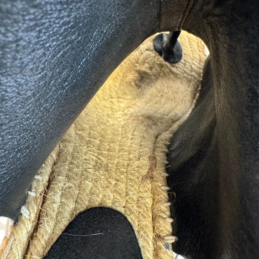 CELINE Wedge Sandals Espadrille suede Sandals black suede Used