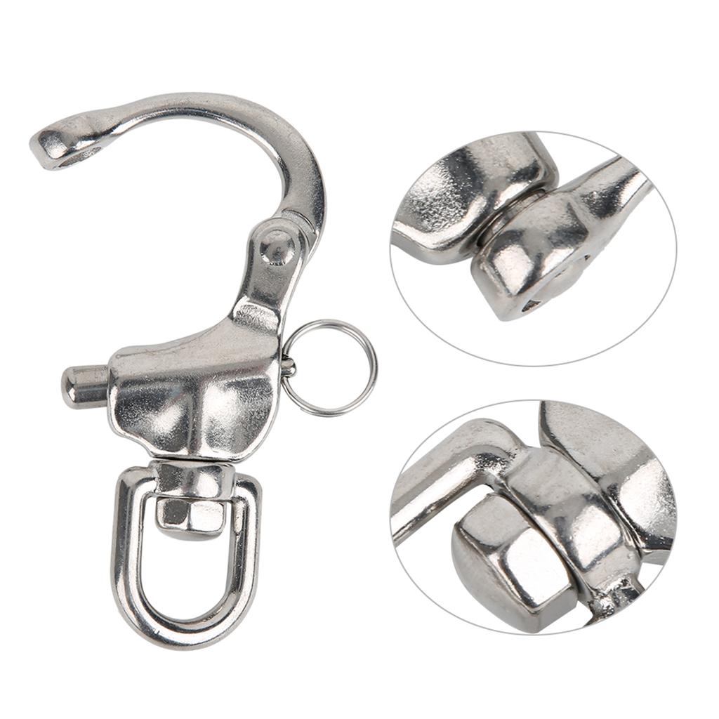 Mountaineering Rock Climbing Shackle 316 Stainless Steel Rotation Quick Connect Snap Hook12x70mm