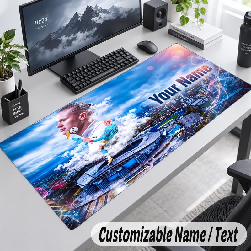 Custom Name Text Mouse Pad Erling Haaland Personalized Desk Pad For Work And Gaming