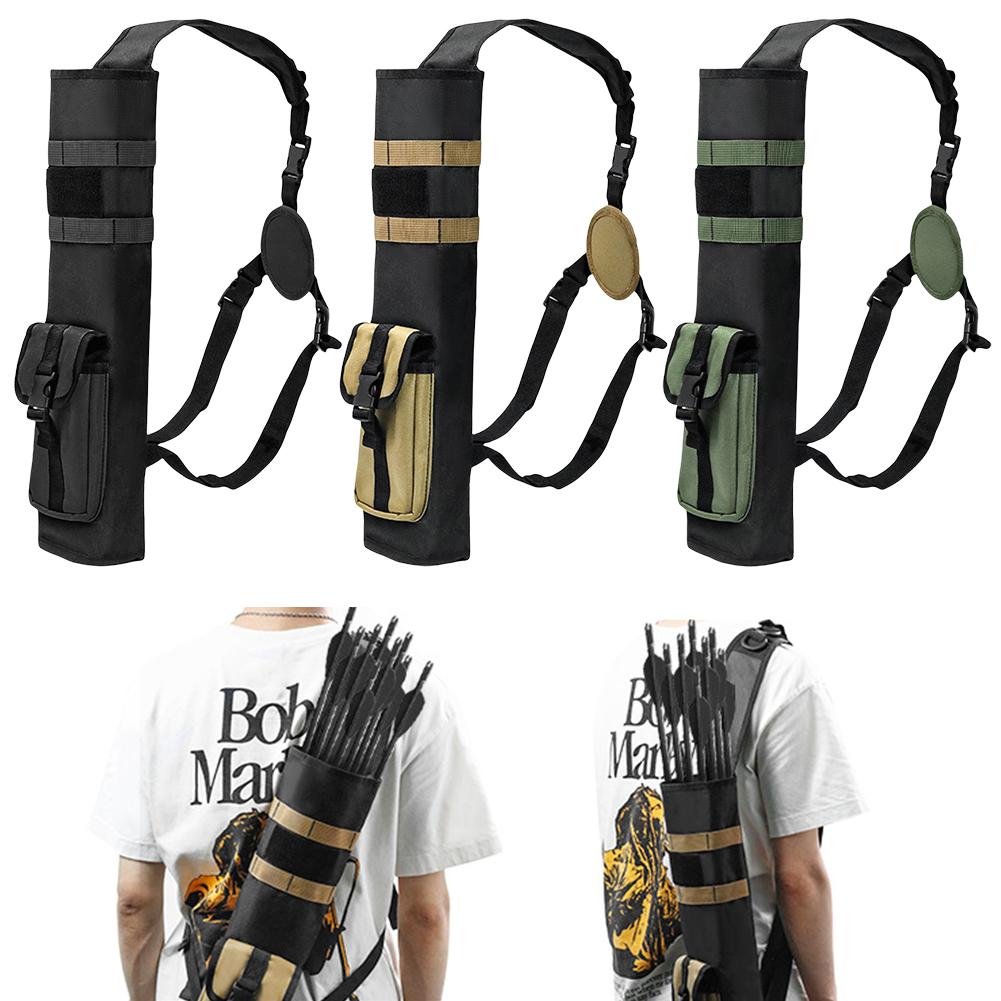 Archery Quiver with Molle System Pocket Lightweight Arrow Holder Multi-Function Adjustable Arrow Bag for Target Shooting Hunting