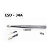 Black Anti-static Stainless Steel Bent Tip Tweezers Set for Nail Art, Journaling, and Household Use