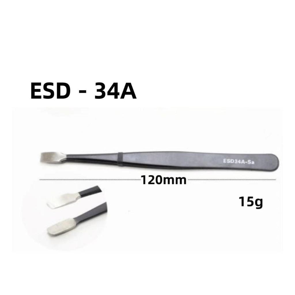 Black Anti-static Stainless Steel Bent Tip Tweezers Set for Nail Art, Journaling, and Household Use