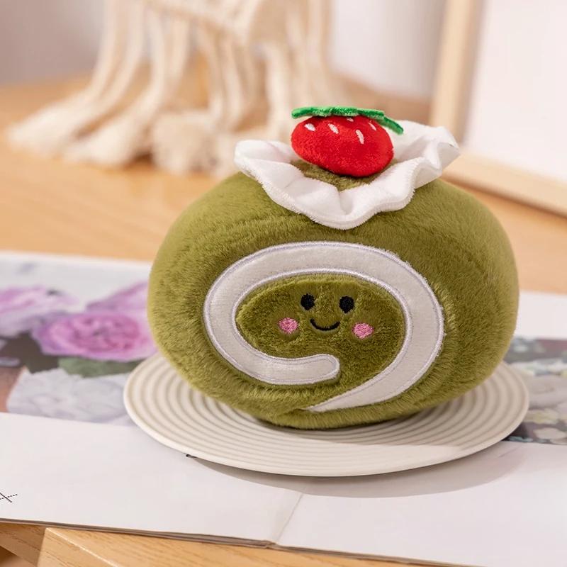 Simulation Colorful Cake Plush Pillow Toys Cushion Soft Stuffed Strawberry Swiss Roll Plush Toys for Children Girl Birthday Gift