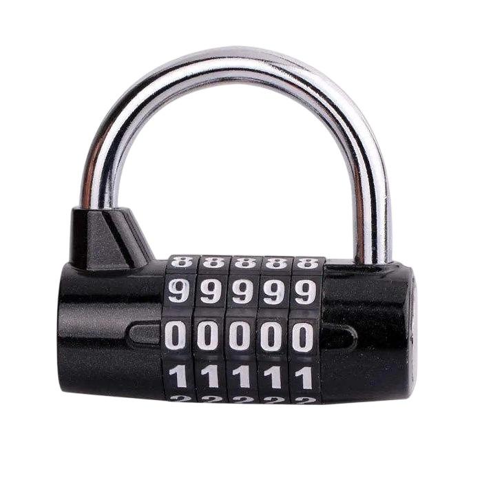 5 Digit Zinc Alloy Combination Padlock High Security U Shape Wide Shackle Design Waterproof Anti-Theft Lock for Gym Locker