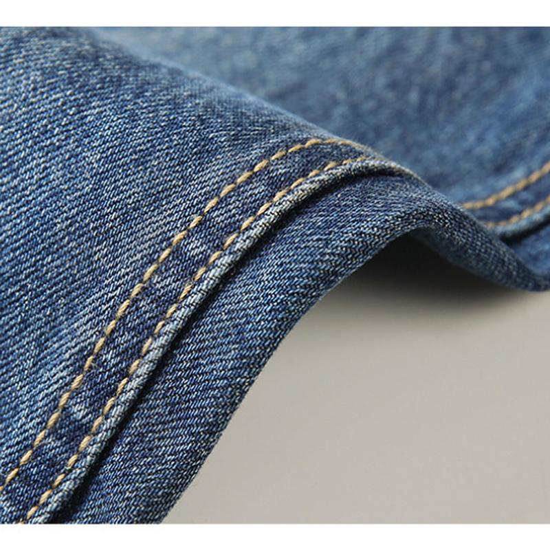 Blugi pentru bărbați în stil clasic Pantaloni largi din denim micro-stretch de afaceri Pantaloni casual pentru bărbați Îmbrăcăminte de stradă